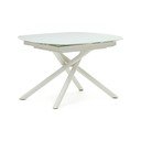 Balts izvelkams ēdamgalds ar stikla galda virsmu 100x130 cm Yodalia – Kave Home