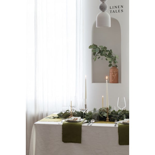 Balts lina galdauts Linen Tales Classic, 140 x 140 cm-image-3