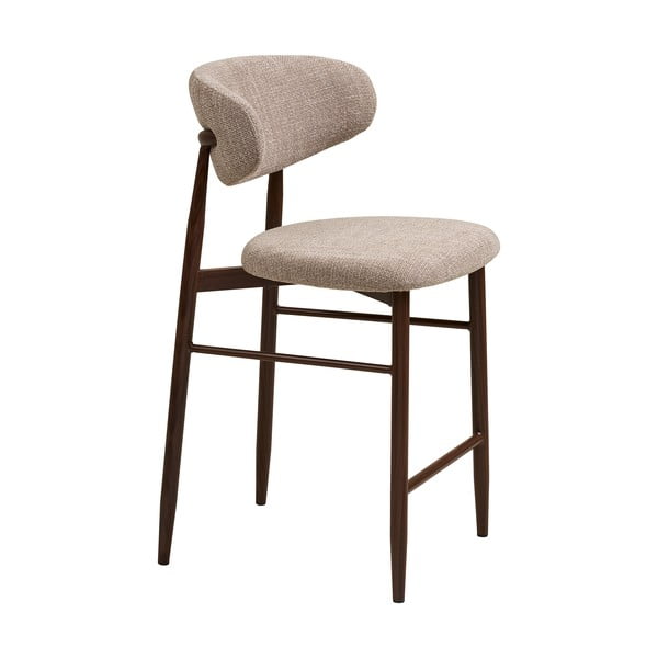 Bēšs/tumši brūns polsterēts bāra krēsls (sēdekļa augstums 65 cm) Levanto – House Nordic-image-3