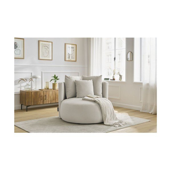 Bēšs samta atpūtas krēsls Cesar – Bobochic Paris-image-1