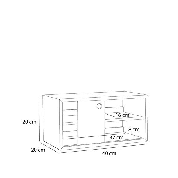 Dabīga toņa sienas plaukts ar ozolkoka imitāciju 40 cm Slide – Hübsch-image-4