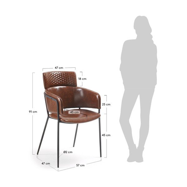 2 brūnu ēdamistabas krēslu komplekts La Forma Rhett-image-1