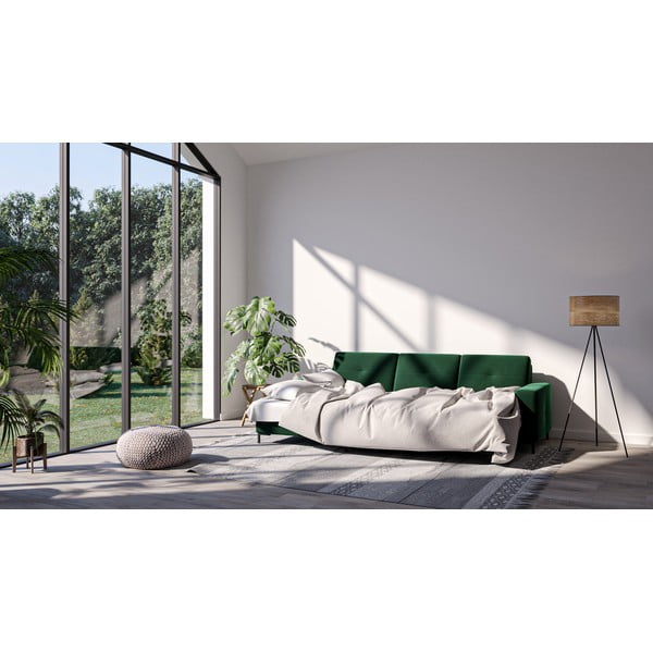 Tumši zaļš samta dīvāns Ghado Moor, kreisais stūris-image-1