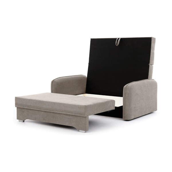 Bēšs salokāms/ar uzglabāšanas vietu dīvāns no šenila auduma 155 cm Laine – ELTAP-image-2