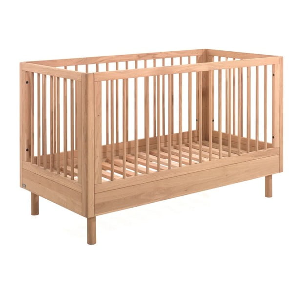 Dabīga toņa ozola masīvkoka bērnu gultiņa 70x140 cm Forrest – Vipack