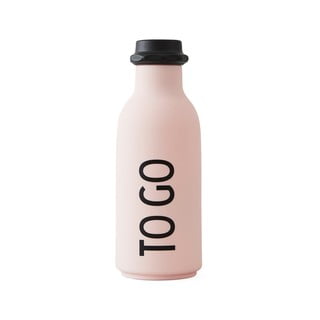 Gaiši rozā ūdens pudele Design Letters To Go, 500 ml