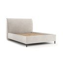 Krēmkrāsas polsterēta divvietīga gulta ar veļas kasti un redelēm 180x200 cm Shell – Maison de Rêve