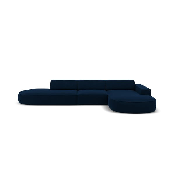 Zils samta stūra dīvāns (labais stūris) Jodie – Micadoni Home