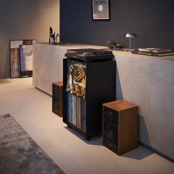 Melns metāla plaukts uz riteņiem 40x73x38 cm Tower – YAMAZAKI-image-1