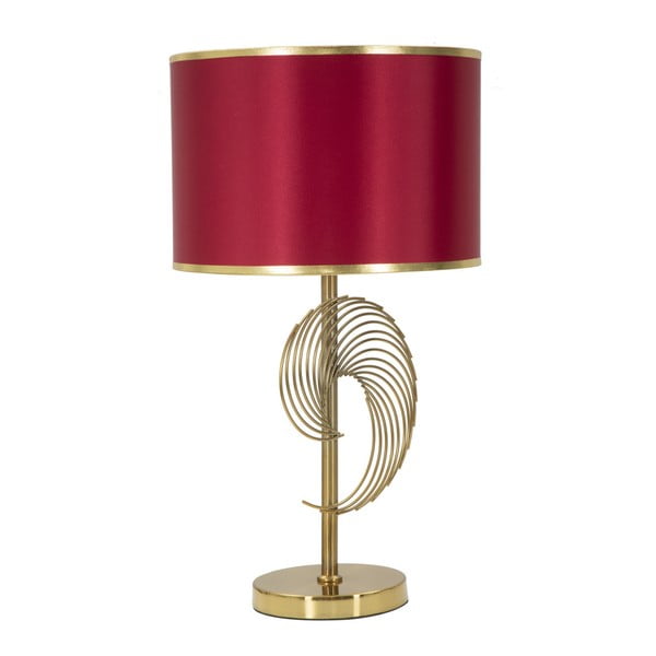 Mauro Ferretti Spirālveida galda lampa bordo sarkanā krāsā ar zeltainu struktūru