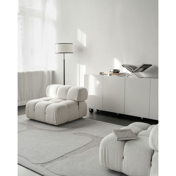 Gaiši pelēks vilnas paklājs 133x190 cm Morphic Organica – Agnella-image-1