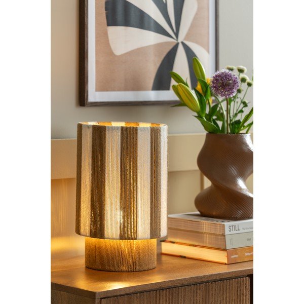 Balta/dabīga toņa no virves galda lampa (augstums 35 cm) Vienna Stripes – Leitmotiv-image-1