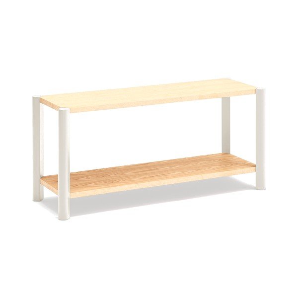 Krēmkrāsas/gaiša dabīga toņa plaukts ar ozolkoka imitāciju 126x59x43 cm Bona – Teulat-image-2