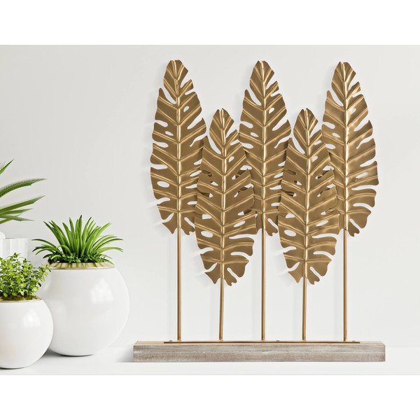 Dekoratīva statuete zelta krāsā Mauro Ferretti Long Leaf-image-1