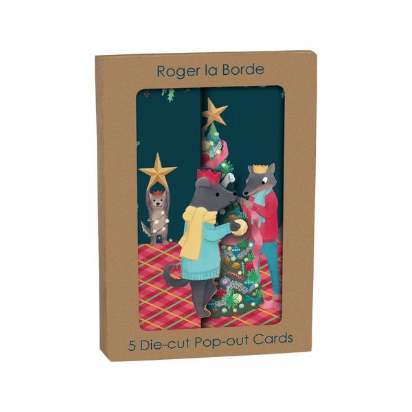 Apsveikumu kartītes (5 gab.) ar Ziemassvētku motīvu Animal Crackers  – Roger la Borde-image-1