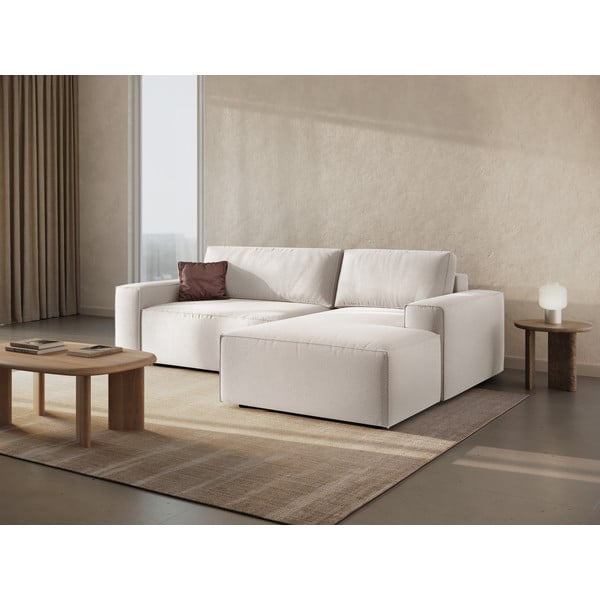 Bēšs salokāms stūra dīvāns (ar labo stūri) Jodie – Micadoni Home-image-1