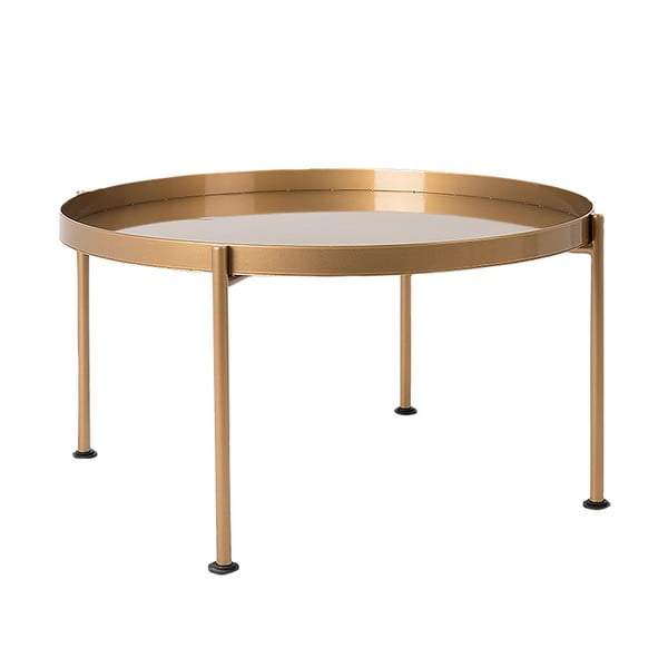 Sānu galdiņš zelta krāsā Custom Form Hanna, ø 60 cm