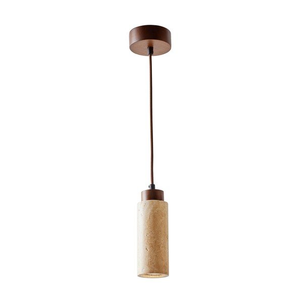 Bēša piekaramā lampa ar akmens abažūru ø 6,5 cm Selma – Opviq lights