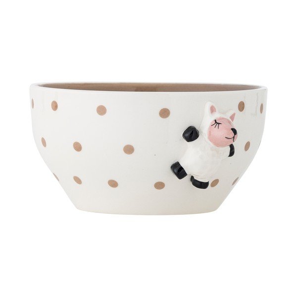 Balta/brūna akmensmasas bērnu bļoda ø 14 cm Dolly – Bloomingville Mini-image-2