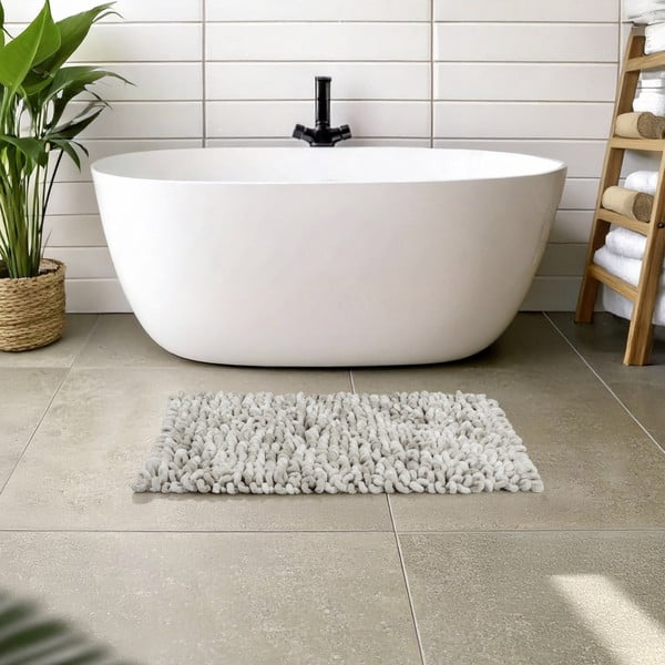 Pelēkbēšs tekstila vannas istabas paklājiņš 60x90 cm Lerici – Wenko-image-1