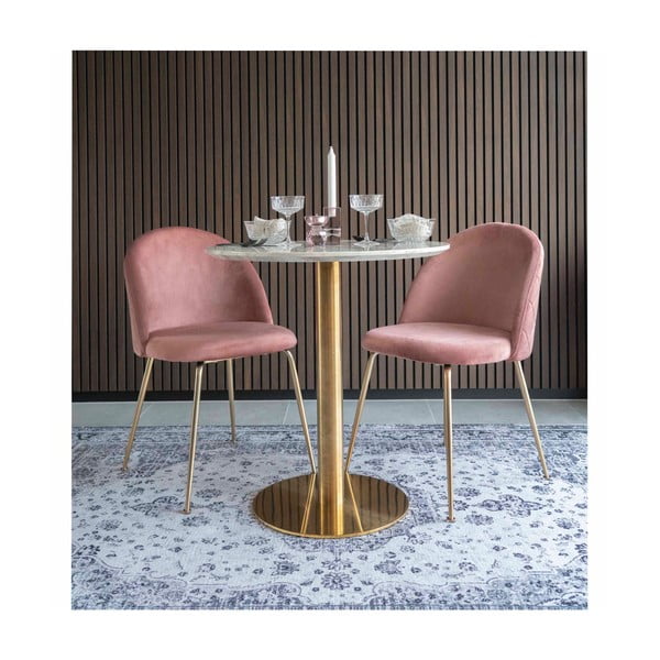 Apaļš ēdamgalds ar marmora imitācijas galda virsmu ø 70 cm Bolzano – House Nordic-image-2