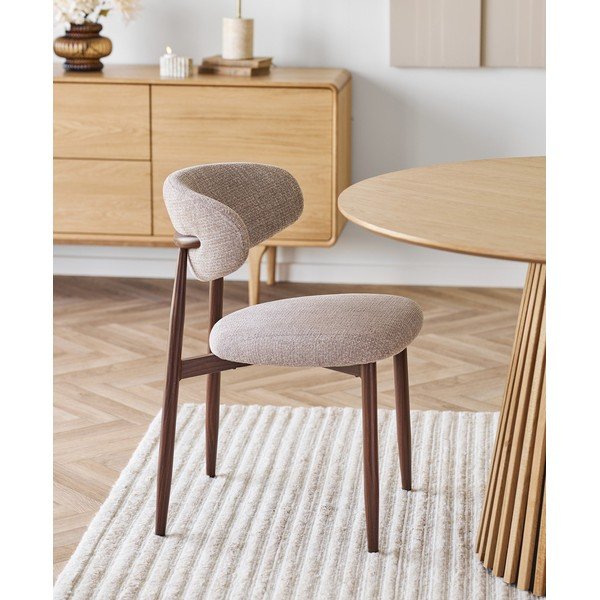 Bēšs/tumši brūns polsterēts pusdienu krēsls Levanto – House Nordic-image-1