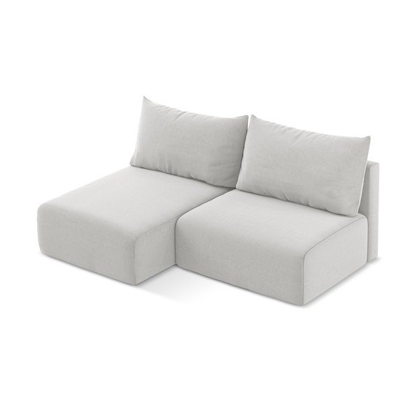 Gaiši pelēks samta salokāms stūra dīvāns ar uzglabāšanas vietu (ar kreiso stūri/ar zvilni) Kalena – Makamii-image-3