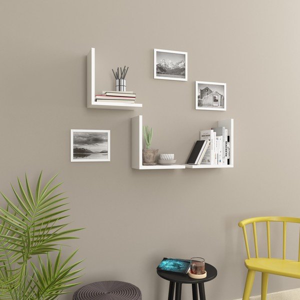 Balti plaukti (3 gab.) Wesley – Kalune Design-image-1