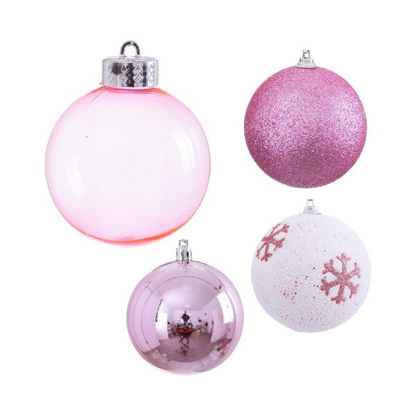 16 Ziemassvētku rotājumu komplekts rozā krāsā Unimasa Foam, ø 6 cm-image-1