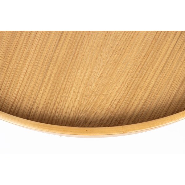 Dabīga toņa apaļš žurnālgaldiņš ar ozolkoka imitācijas galda virsmu ø 70 cm Yuri L – White Label-image-4