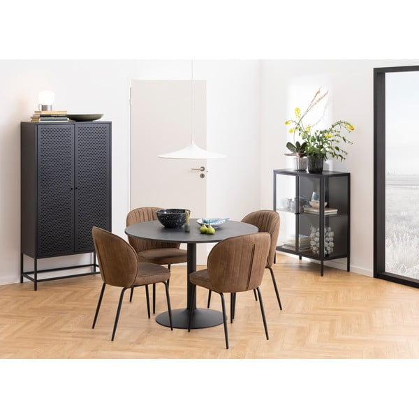 Melns metāla drēbju skapis 80x160 cm Newcastle – Actona-image-1