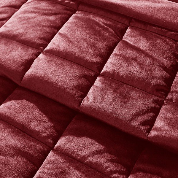 Bordo samta stepēts gultas pārklājs 220x220 cm Kingsley Matt Velvet – Catherine Lansfield-image-2