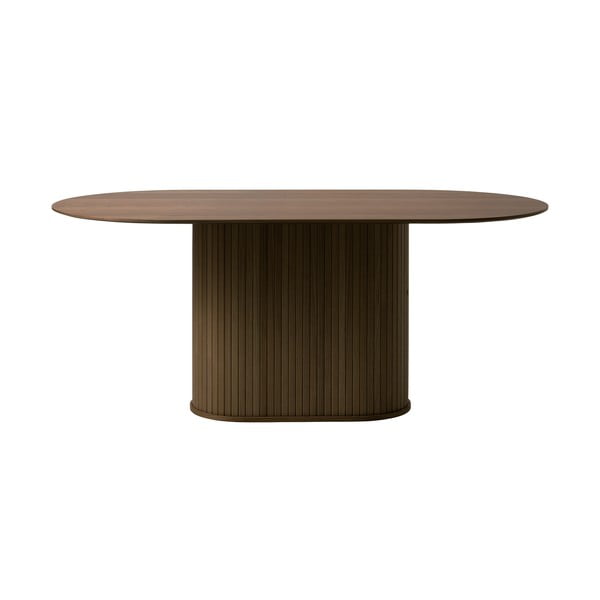 Brūns ēdamgalds ar ozolkoka imitācijas galda virsmu 95x180 cm Nola – Unique Furniture