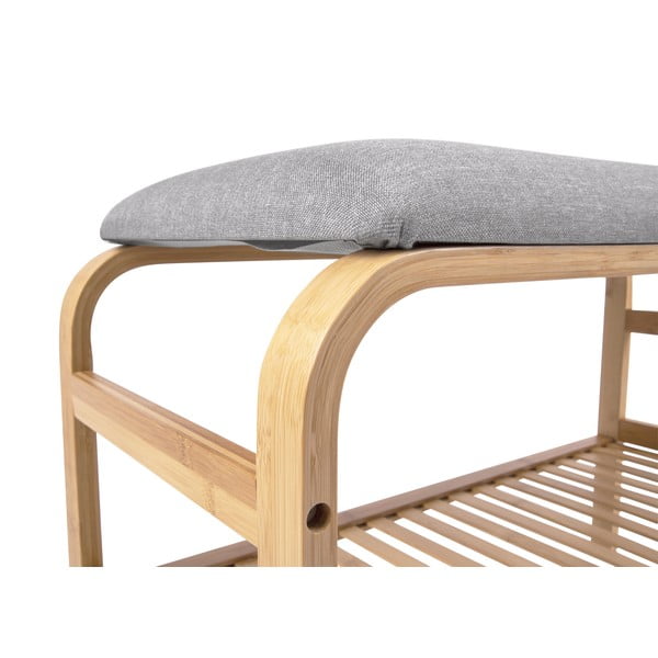 Dabīga toņa bambusa apavu plaukts ar soliņu Dure – Leitmotiv-image-3