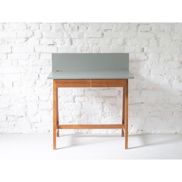 Pelēks rakstāmgalds ar oša koka pamatni Ragaba Luka, garums 110 cm-image-1