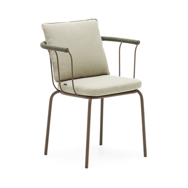 Zaļš/bēšs metāla dārza krēsls Salguer – Kave Home