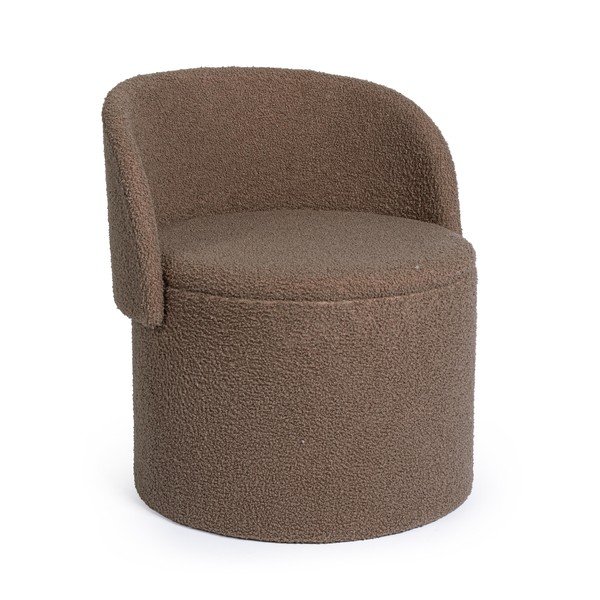 Pelēkbrūns pufs no buklē auduma Anthea – Yes Everyday