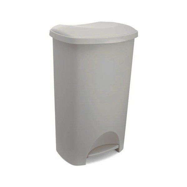 Pelēkbēša plastmasas atkritumu tvertne ar pedāli 50 l – Addis
