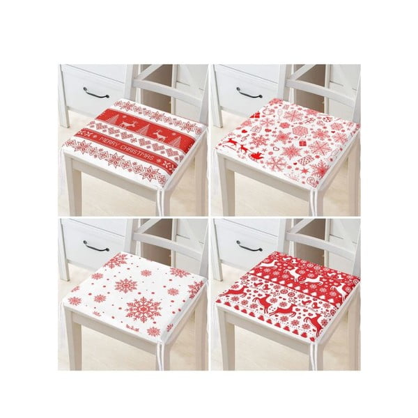 Sēdekļa spilveni ar Ziemassvētku motīvu (4 gab.) 40x40 cm Snowflakes – Mila Home-image-3