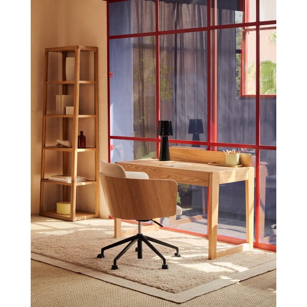 Darba galds ar oškoka imitācijas galda virsmu 60x120 cm Arandu – Kave Home-image-1