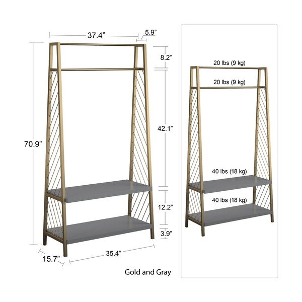 Pelēka un zelta krāsas priekšnama iekārta CosmoLiving by Cosmopolitan Brielle-image-4