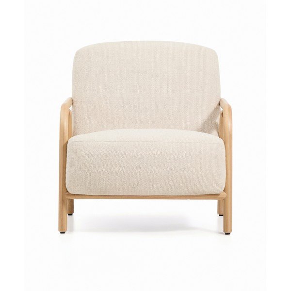 Bēšs atpūtas krēsls no šenila auduma Sylo – Kave Home-image-2