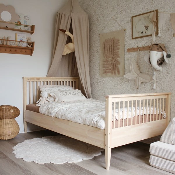 Krēmkrāsas mazgājams/ar rokām darināts kokvilnas bērnu paklājs ø110 cm Gabrielle – Nattiot-image-2