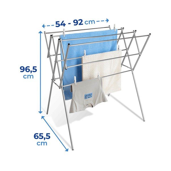Spīdīgas sudraba krāsas veļas žāvētājs 8 m – Wenko-image-3