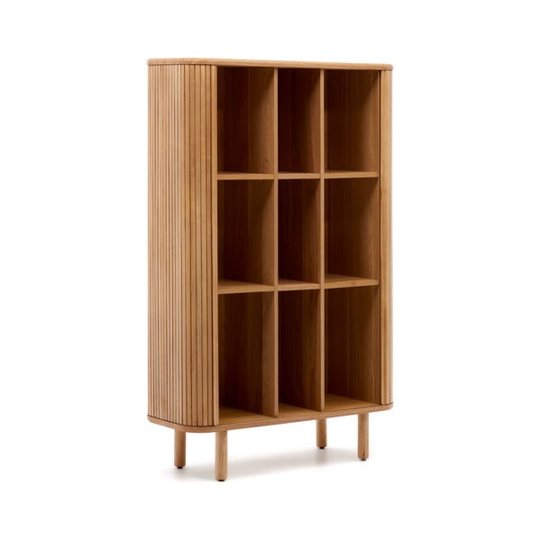 Dabīga toņa skapītis ar oškoka imitāciju ar bīdāmām durvīm 110x160x40 cm Mailen – Kave Home-image-4