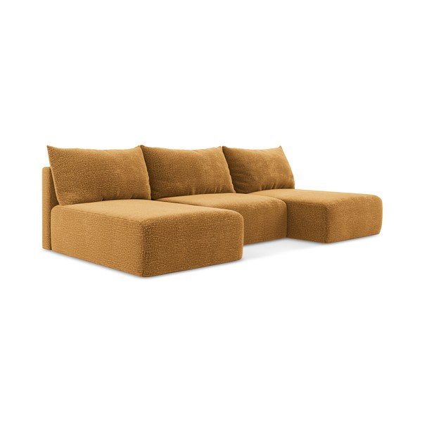 Oranžs salokāms/ar uzglabāšanas vietu stūra dīvāns Kalena – Makamii-image-2