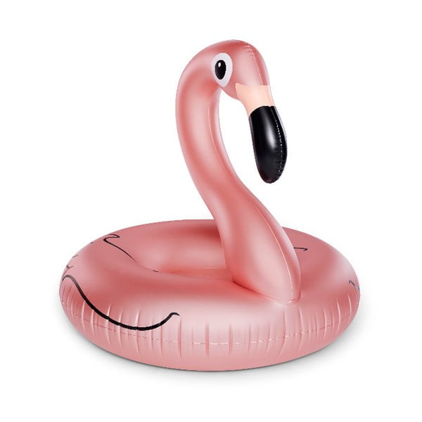 Gaiši rozā piepūšamais riņķis flamingo formā Big Mouth Inc. Rose Gold Flamingo