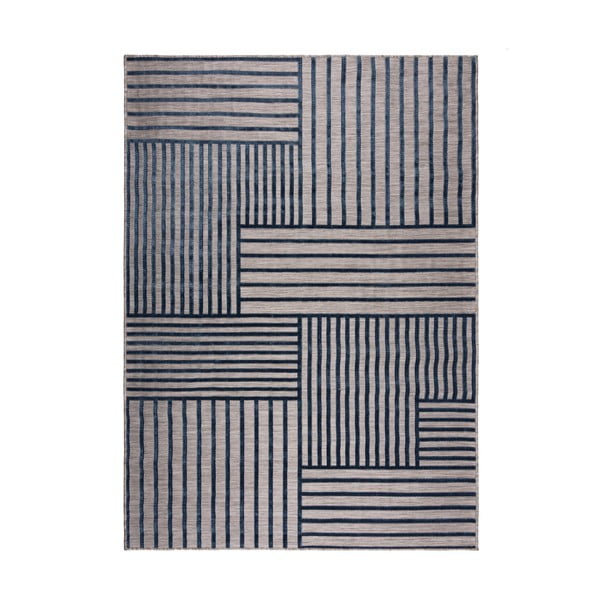 Tumši zils iekštelpu un āra paklājs 120x170 cm Vigo Blocks – Flair Rugs