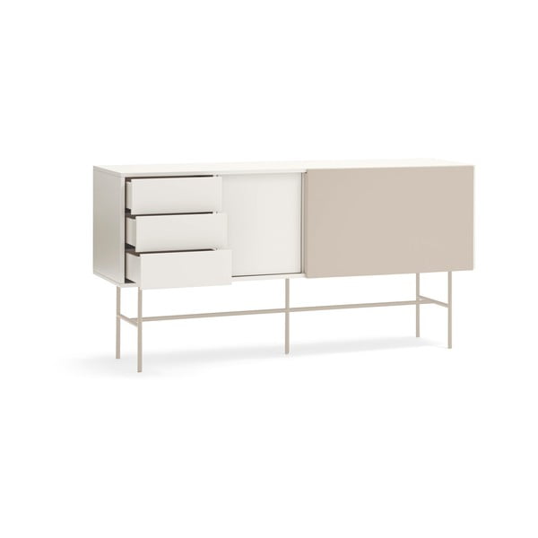 Bēša/krēmkrāsas zema kumode ar bīdāmām durvīm 180x91 cm Nube – Teulat-image-4