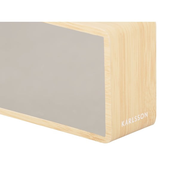 Sudraba krāsas LED modinātājs ar koka dekoru Karlsson Mirror-image-3